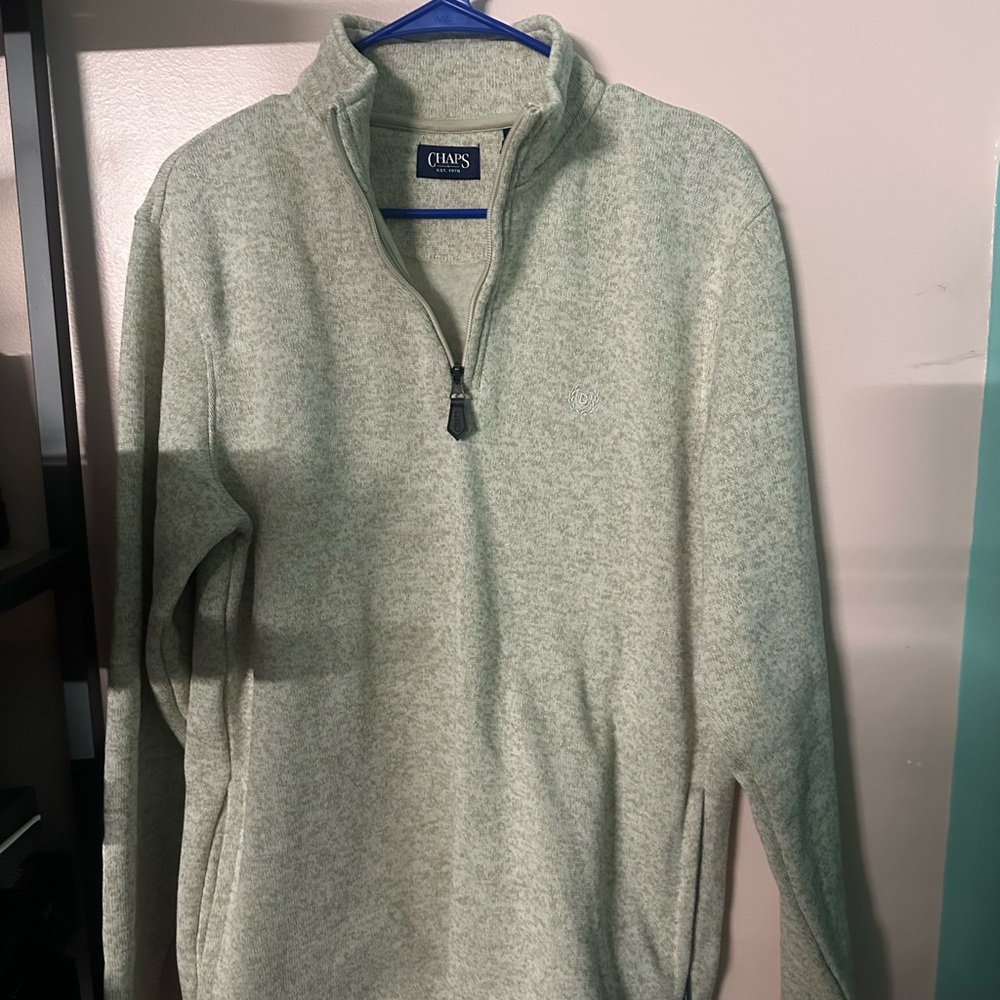 Chaps Men's Cream Quarter Zip Sweater